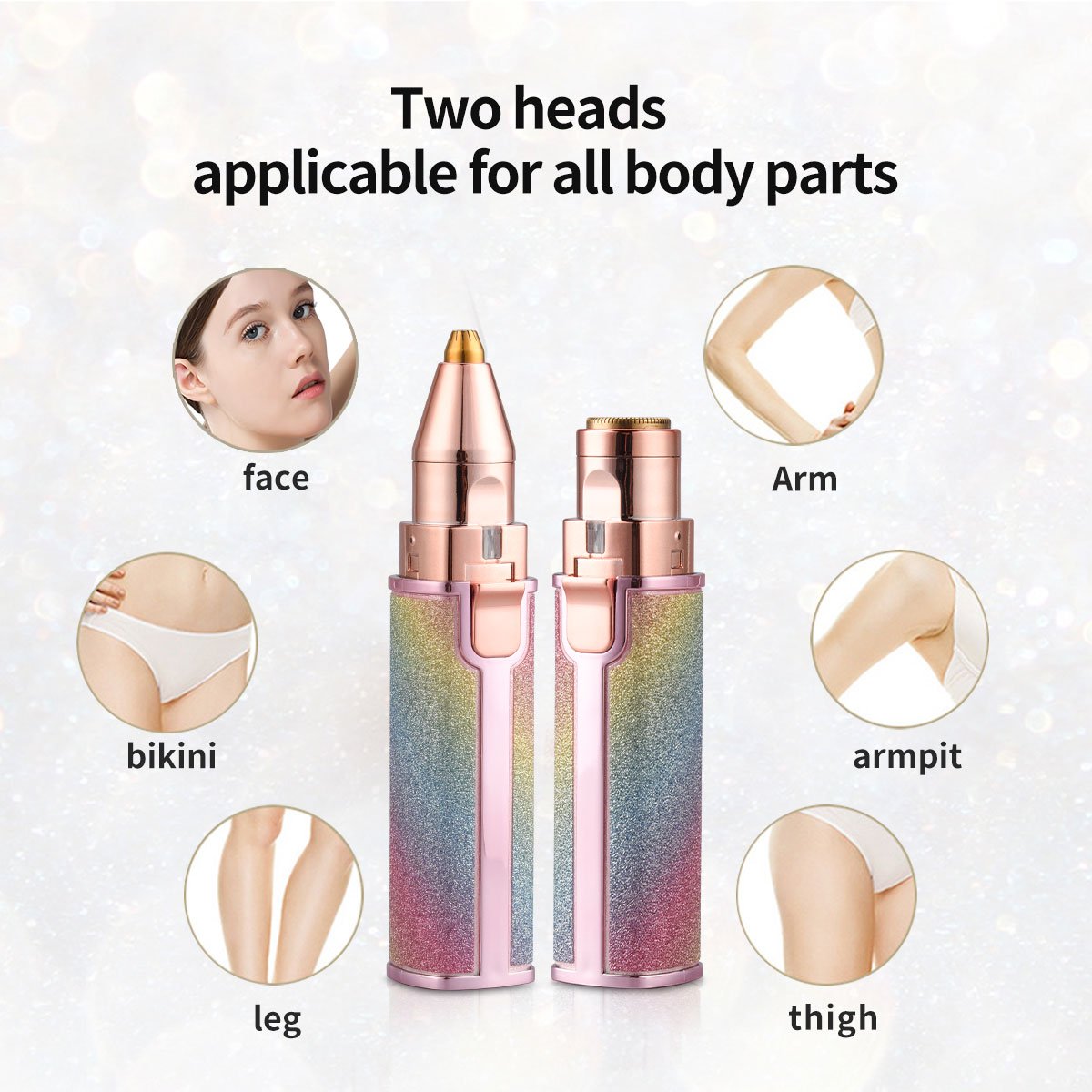 2-in-1 Rechargeable Eyebrow & Face Hair Remover – Gentle & Portable