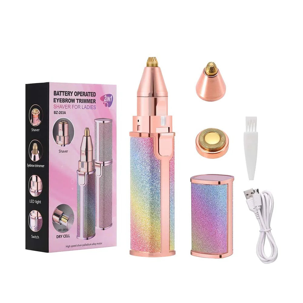 2-in-1 Rechargeable Eyebrow & Face Hair Remover – Gentle & Portable